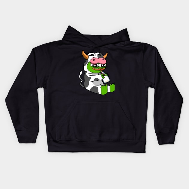 Pepe Cow Costume Kids Hoodie by Lean Mean Meme Machine